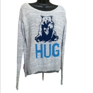 Hollister Bear Hug Boat Neck Long Sleeve Sweater Size Medium